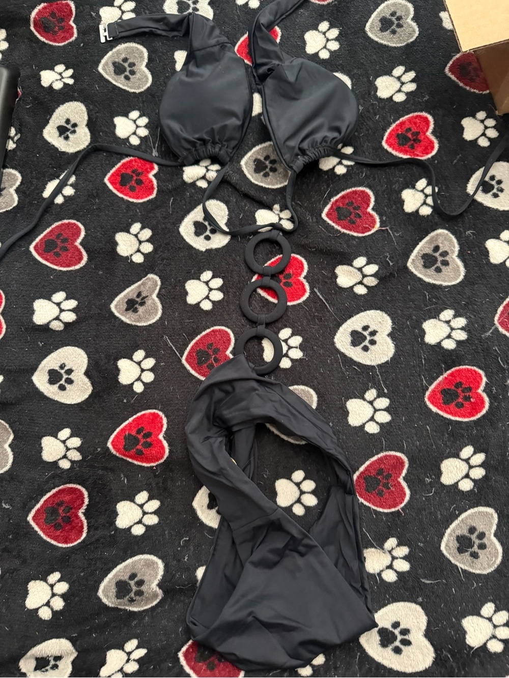 Classic Black Ring-Detail Monokini Swimsuit - Brand